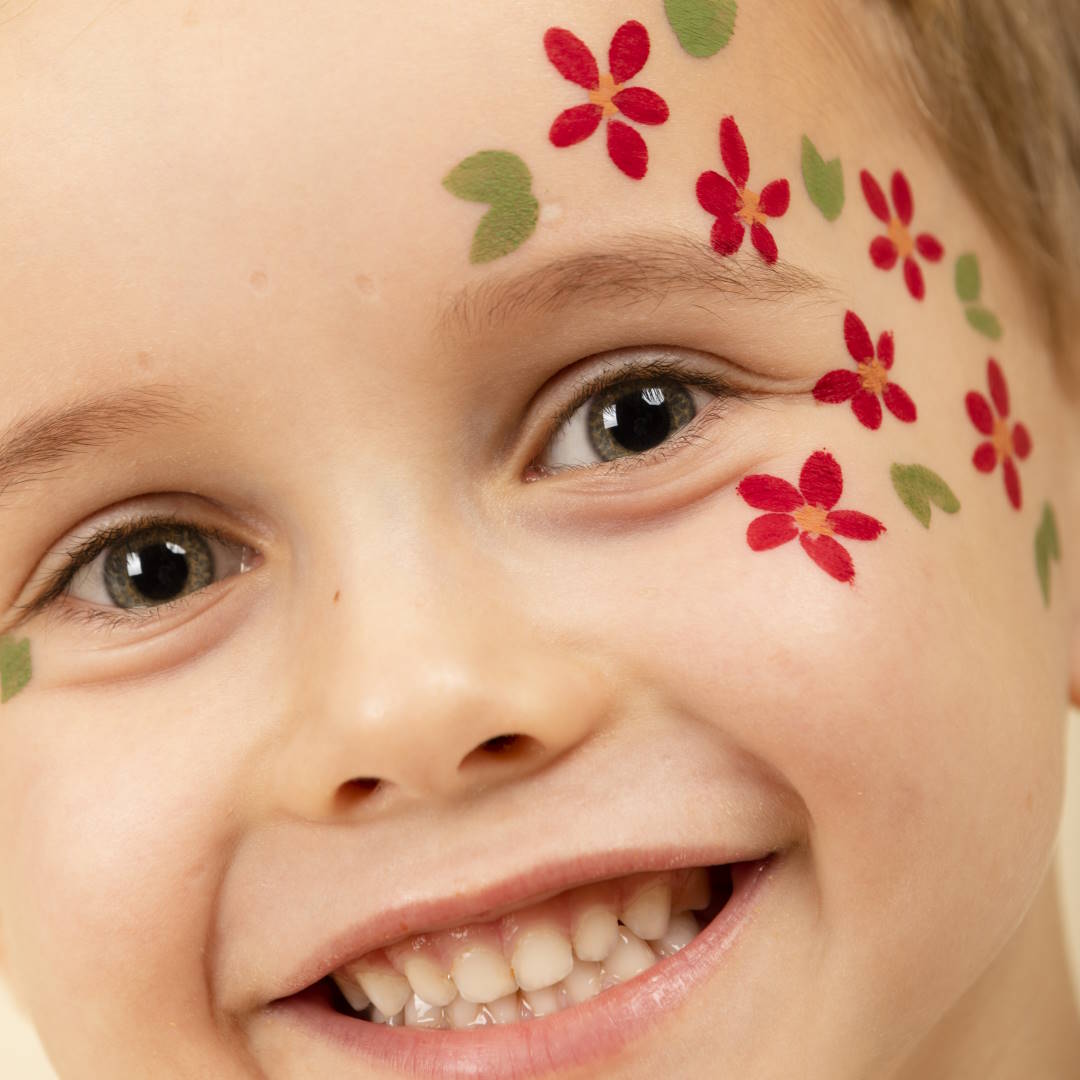 maquillage mardi gras pour enfant avec fleurs